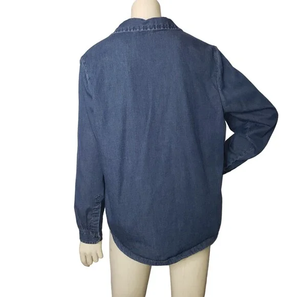 RIDERS BY LEE Flannel Lined Denim Shirt Size Large - Picture 2 of 9